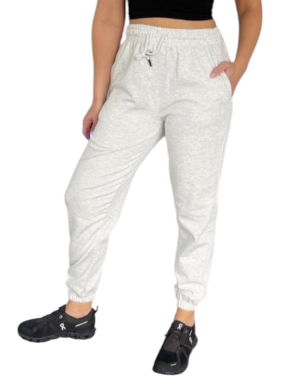 In Good State light silver gray fleece lined drawstring jogger sweatpants small